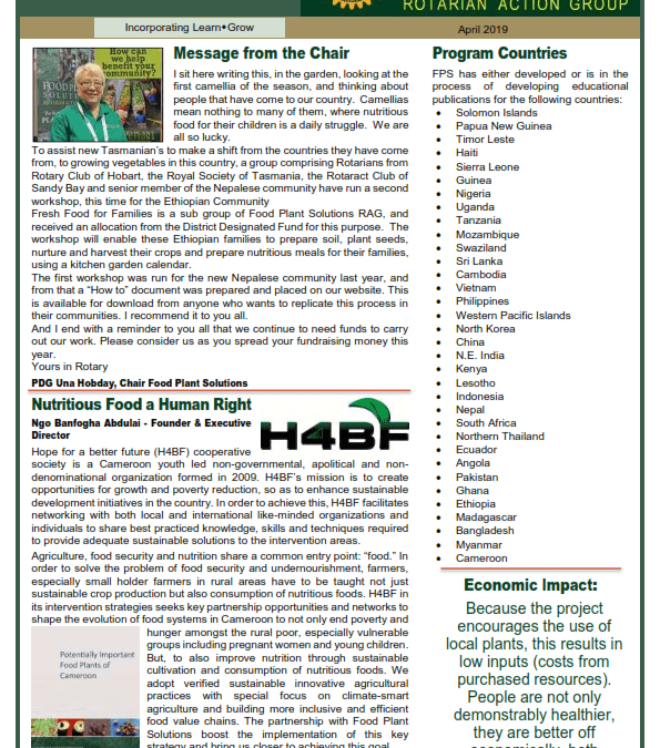 April 2019 Newsletter